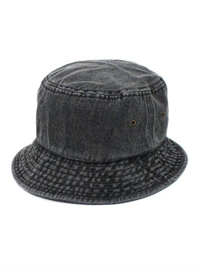 画像1: NEW HATTAN DENIM HAT BLACK