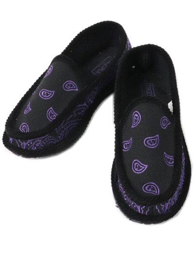 画像1: TROOPER AMERICA EMBROIDERED HOUSE SLIPPERS BANDANA BK/PU