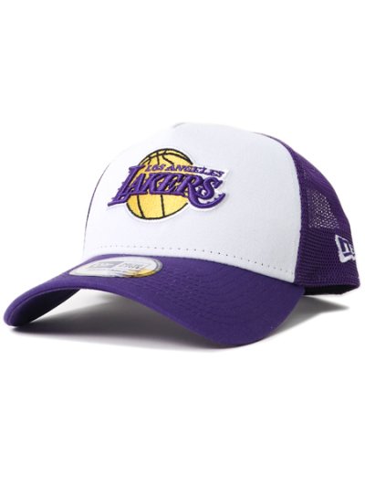 画像1: NEW ERA 9FORTY A-FRAME TRUCKER LAKERS WH/PU