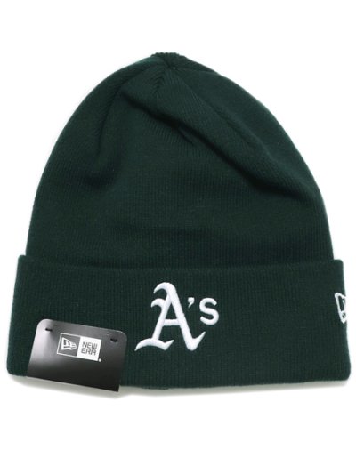 画像1: NEW ERA BASIC CUFF KNIT MLB TEAM LOGO ATHLETICS