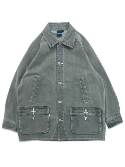 画像1: 【SALE】【送料無料】INTERBREED WASHED DENIM COUNTRY JACKET WASHED BLACK