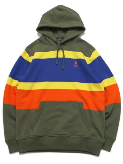 画像1: 【SALE】【送料無料】POLO RALPH LAUREN STRIPED COTTON BLEND HOODIE