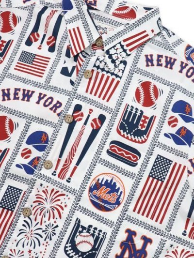 画像3: 【SALE】【送料無料】REYN SPOONER NEW YORK METS AMERICANA SHIRT