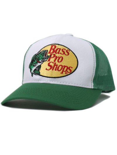 画像1: BASS PRO SHOPS EMBROIDERED LOGO MESH TRUCKER CAP GR/WH