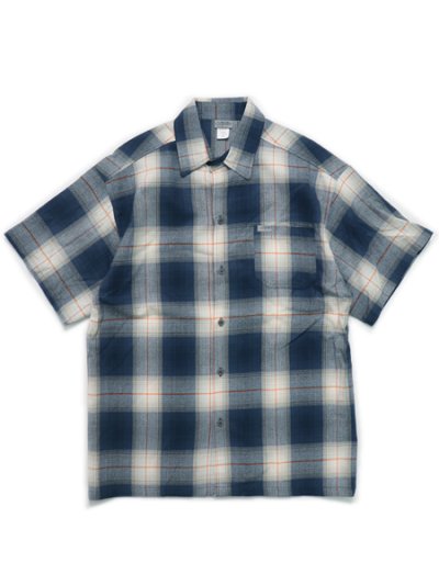 画像1: CALTOP FL PLAID S/S SHIRT NAVY/IVORY/ORANGE