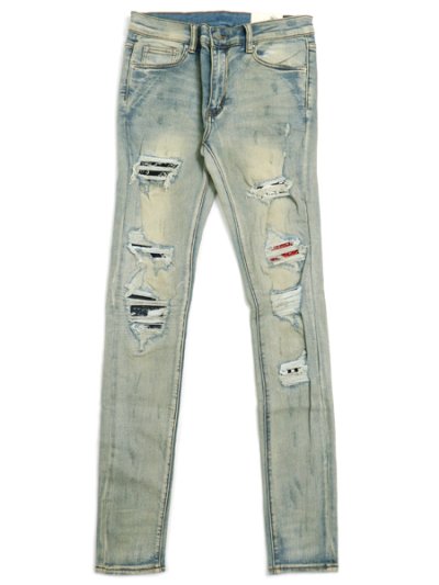 画像1: 【送料無料】mnml X214 STRETCH DENIM BLUE