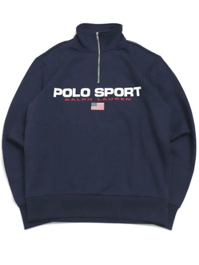 画像1: 【送料無料】POLO RALPH LAUREN POLO SPORT FLEECE HALF ZIP SWEAT NV/WHT