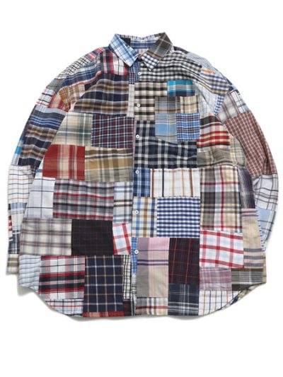 画像1: 【SALE】MR.REMAKE MAN REMAKE PATCHWORK L/S SHIRT ASSORT