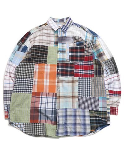 画像1: 【SALE】MR.REMAKE MAN REMAKE PATCHWORK L/S SHIRT ASSORT