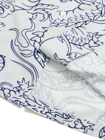 画像4: 【SALE】SCHOTT HAWAIIAN SHIRT DRAGON WHITE