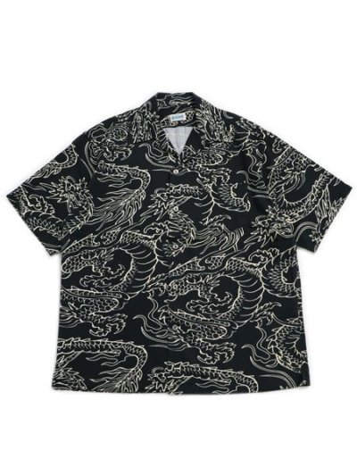 画像1: 【SALE】SCHOTT HAWAIIAN SHIRT DRAGON CHARCOAL