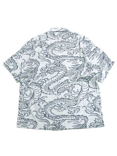 画像2: 【SALE】SCHOTT HAWAIIAN SHIRT DRAGON WHITE