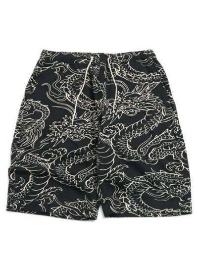 画像1: 【SALE】SCHOTT HAWAIIAN SHORTS DRAGON CHARCOAL