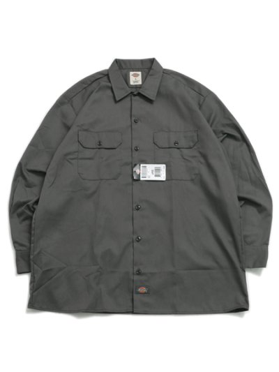 画像1: DICKIES L/S WORK SHIRT-GRAVEL GRAY