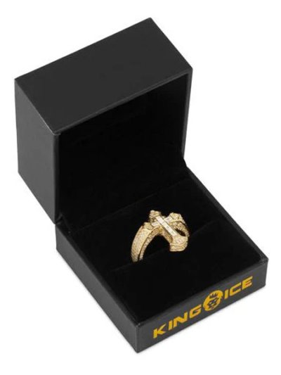 画像3: 【送料無料】KING ICE FLEUR DE LIS CROSS GOLD VERMEIL RING