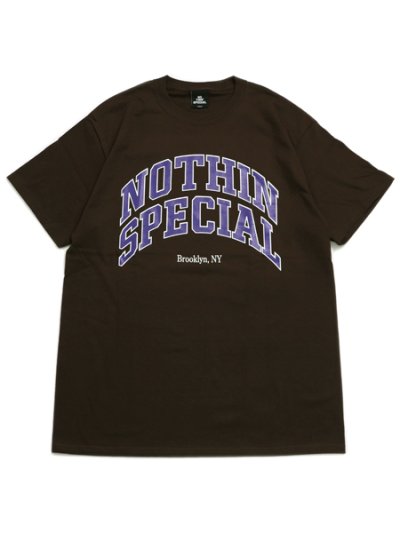 画像1: NOTHIN' SPECIAL COLLEGE LOGO TEE BROWN