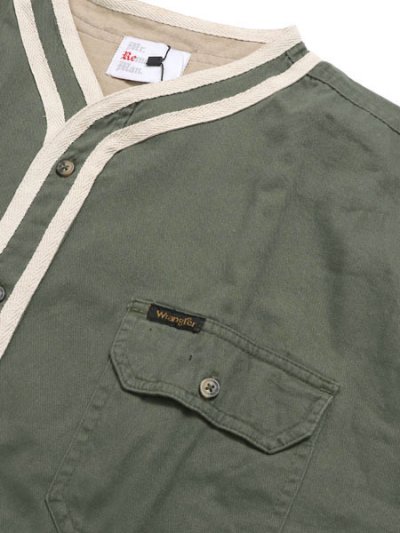 画像3: 【SALE】MR.REMAKE MAN REMAKE BASEBALL SHIRT GREEN ASSORT