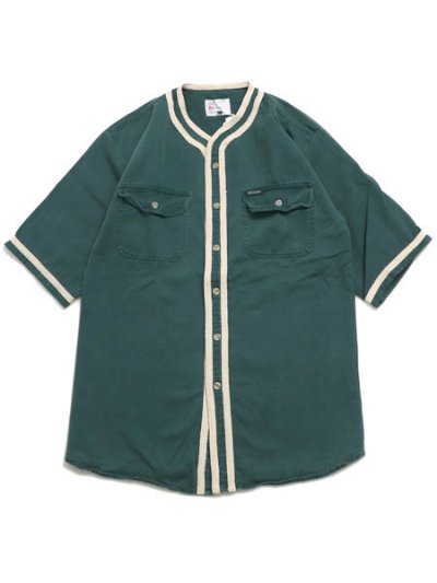 画像1: 【SALE】MR.REMAKE MAN REMAKE BASEBALL SHIRT GREEN ASSORT