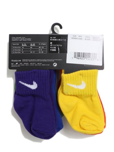 画像2: 【KIDS】NIKE INFANT SWOOSH 6PK ANKLE SOCKS-MULTI