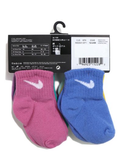 画像2: 【KIDS】NIKE INFANT SWOOSH 6PK ANKLE SOCKS-JADE ICE