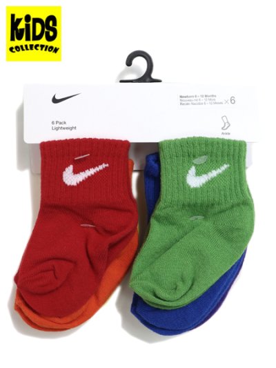 画像1: 【KIDS】NIKE INFANT SWOOSH 6PK ANKLE SOCKS-MULTI