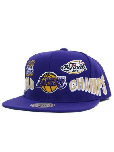 画像1: MITCHELL & NESS NBA WORLD CHAMPS SNAPBACK LAKERS