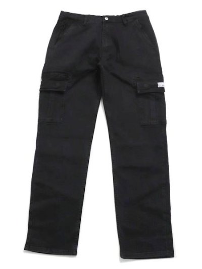 画像1: 【送料無料】PRO CLUB HW RELAXED FIT DENIM CARGO PANT BLACK