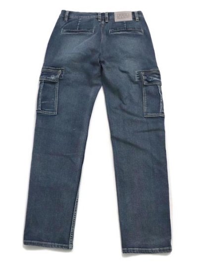 画像2: 【送料無料】PRO CLUB HW RELAXED FIT DENIM CARGO PANT DK STW