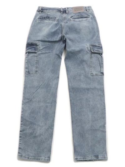 画像2: 【送料無料】PRO CLUB HW RELAXED FIT DENIM CARGO PANT LT STW