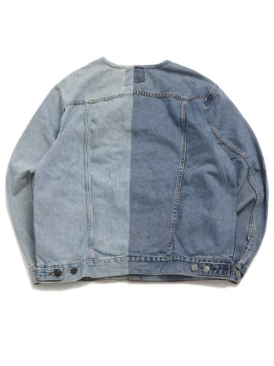 画像2: 【送料無料】SUNNY SIDE UP REMAKE 2FOR1 NO COLLAR DENIM JACKET