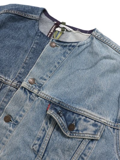 画像3: 【送料無料】SUNNY SIDE UP REMAKE 2FOR1 NO COLLAR DENIM JACKET