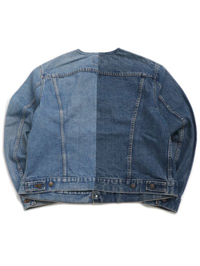 画像2: 【送料無料】SUNNY SIDE UP REMAKE 2FOR1 NO COLLAR DENIM JACKET