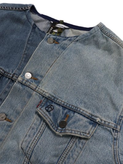 画像3: 【送料無料】SUNNY SIDE UP REMAKE 2FOR1 NO COLLAR DENIM JACKET