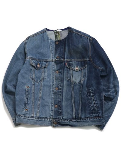 画像1: 【送料無料】SUNNY SIDE UP REMAKE 2FOR1 NO COLLAR DENIM JACKET