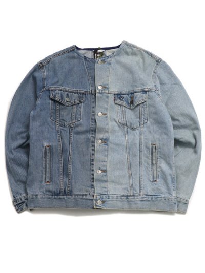 画像1: 【送料無料】SUNNY SIDE UP REMAKE 2FOR1 NO COLLAR DENIM JACKET