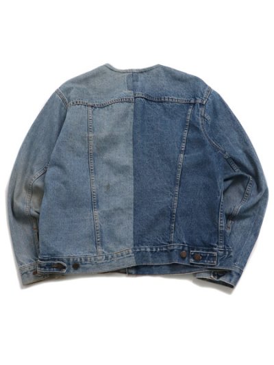 画像2: 【送料無料】SUNNY SIDE UP REMAKE 2FOR1 NO COLLAR DENIM JACKET