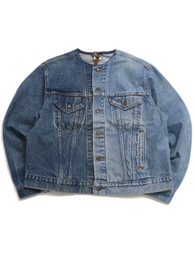 画像1: 【送料無料】SUNNY SIDE UP REMAKE 2FOR1 NO COLLAR DENIM JACKET