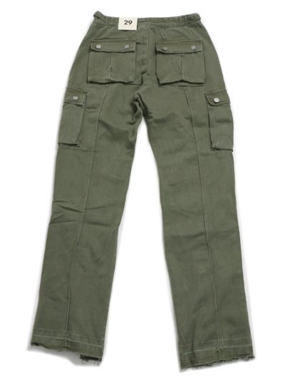 画像2: 【送料無料】mnml FRONT ZIP FLARE CARGO PANTS OLIVE