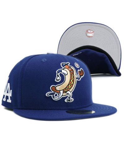 画像1: NEW ERA 59FIFTY CS DODGERS CTWN HOT DOG LA UV/GY