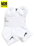 【KIDS】NIKE JUNIOR EVERYDY CUSH ANKL 6PR-WHITE/BLACK