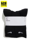 【KIDS】NIKE JUNIOR EVERYDY CUSH CREW 6PR-BLACK/WHITE