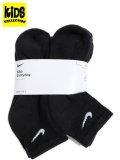 【KIDS】NIKE JUNIOR EVERYDY CUSH ANKL 6PR-BLACK/WHITE