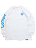 COOKIES CLOTHING C-BITE LOGO L/S TEE WHITE/BLUE