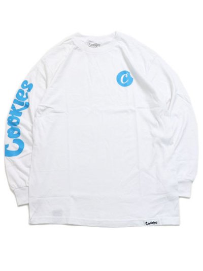 画像1: COOKIES CLOTHING C-BITE LOGO L/S TEE WHITE/BLUE