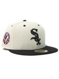 NEW ERA 59FIFTY WOOL VISOR WHITE SOX CHROME/BLK