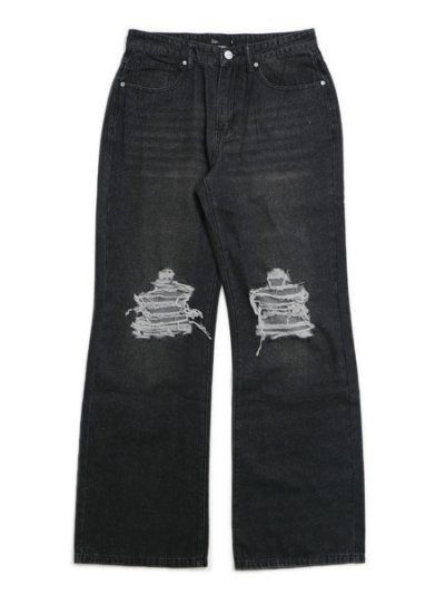 画像1: 【送料無料】EPTM. DISTRESSED BAGGY JEANS-BLACK