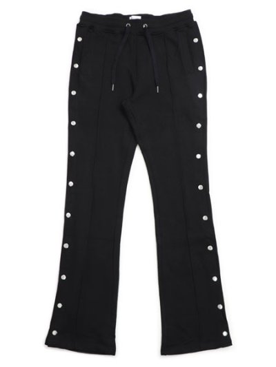 画像1: 【送料無料】EPTM. FRENCH TERRY SNAP FLARED PANT-BLACK