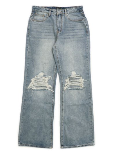 画像1: 【送料無料】EPTM. DISTRESSED BAGGY JEANS-DENIM BLUE