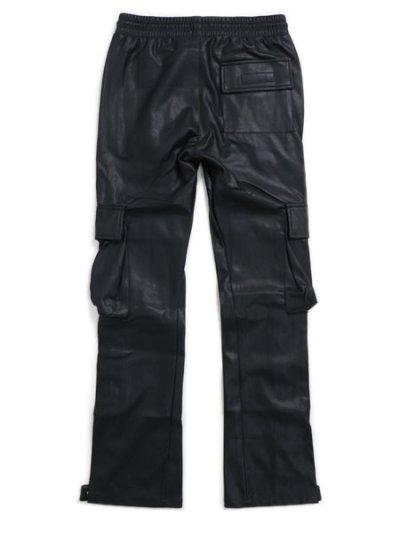 画像2: 【送料無料】EPTM. FAUX LEATHER SNAP FLARE PANT-BLACK