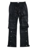 【送料無料】EPTM. FAUX LEATHER SNAP FLARE PANT-BLACK